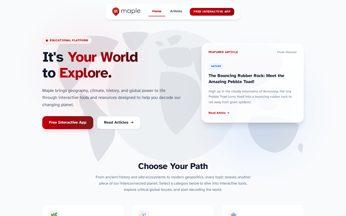 exploremaple.com screenshot
